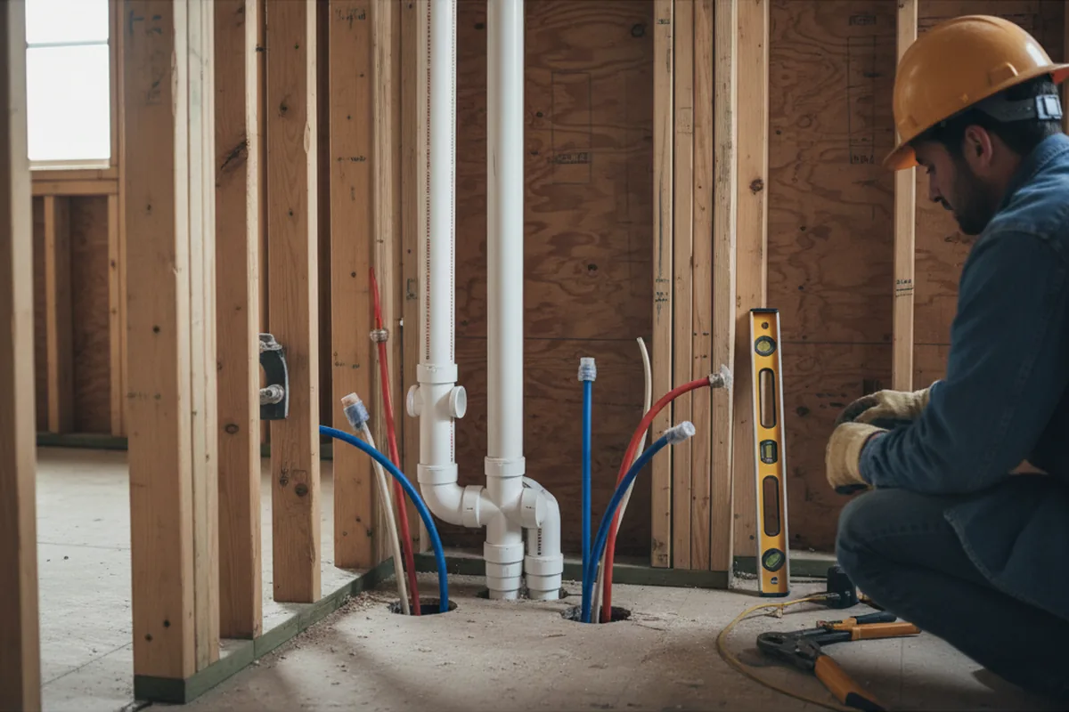 Drain and supply rough-in during Sump Pump Repair in Palm