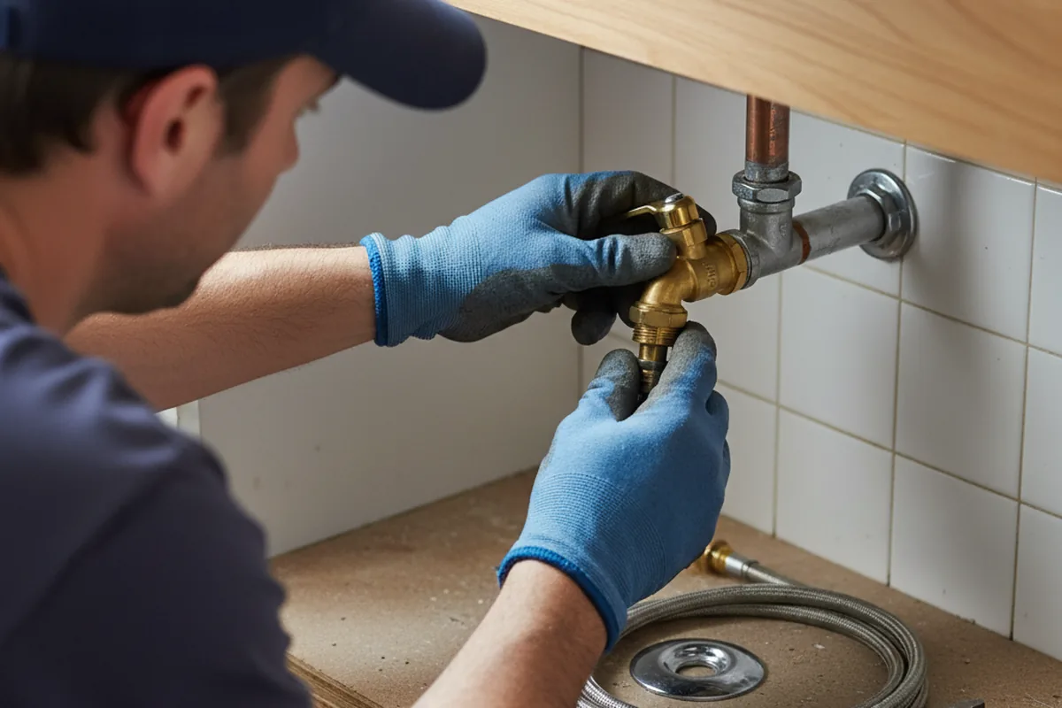 Shutoff valve and fitting work during Emergency Plumbing in Palm
